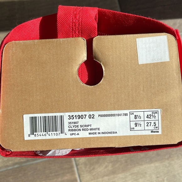 Puma Clyde Ribbon Red Shoes - Picture 2 of 2